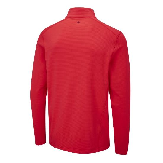 PING Men's Edwin 1/4 Zip Red Golf Midlayer Back View