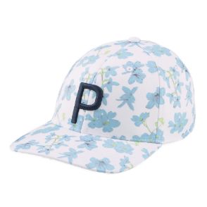 Puma Men's Lagoon P Golf Hat, White/Navy Blazer