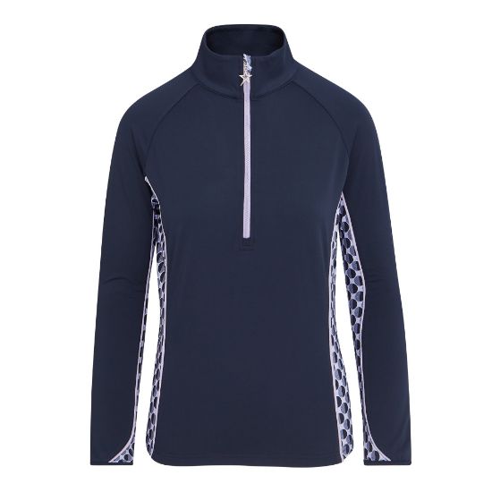 Picture of Swing Out Sister Ladies Sophie Print 1/4 Zip Golf Midlayer