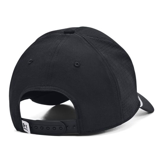 Under Armour Men's M Driver Snapback Black Golf Cap Back View