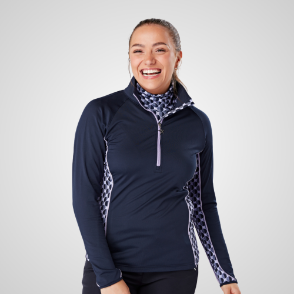 Picture of Swing Out Sister Ladies Sophie Print 1/4 Zip Golf Midlayer