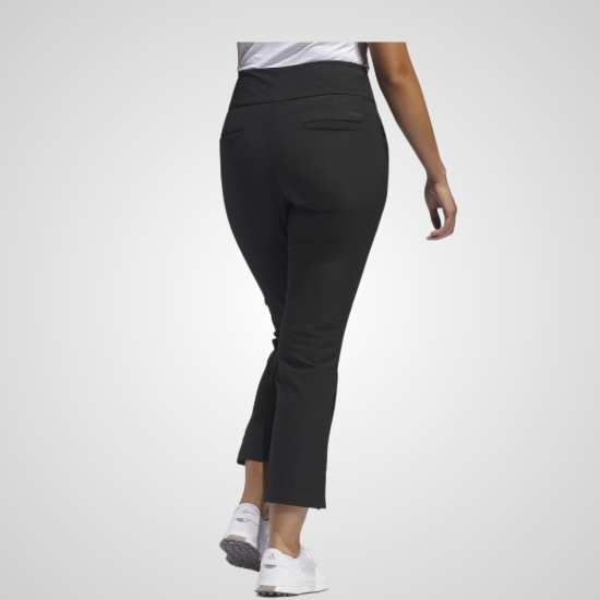 Model wearing adidas Ladies Ultimate 365 Black Golf Ankle Pants Back View