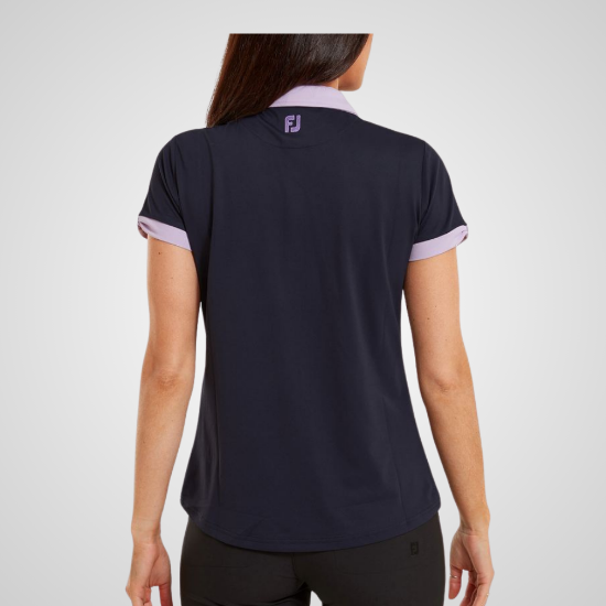 Picture of FootJoy Ladies Colour Block Pique Golf Polo Shirt