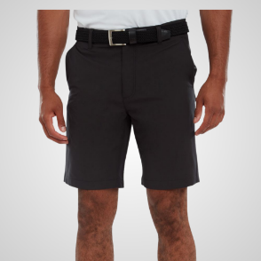 Model wearing FootJoy Men's Par Black Golf Shorts Front View