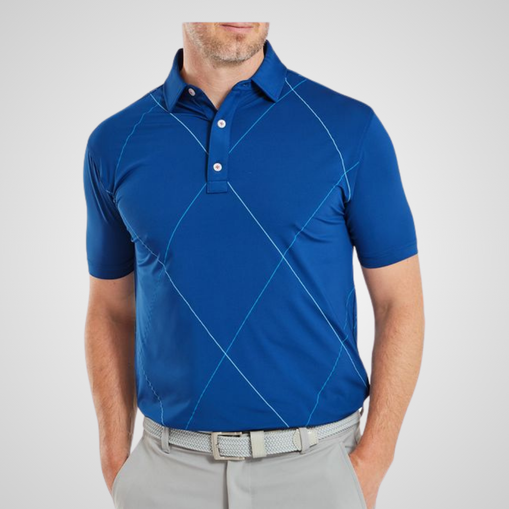 FootJoy Men's Raker Print Lisle Golf Polo Shirt