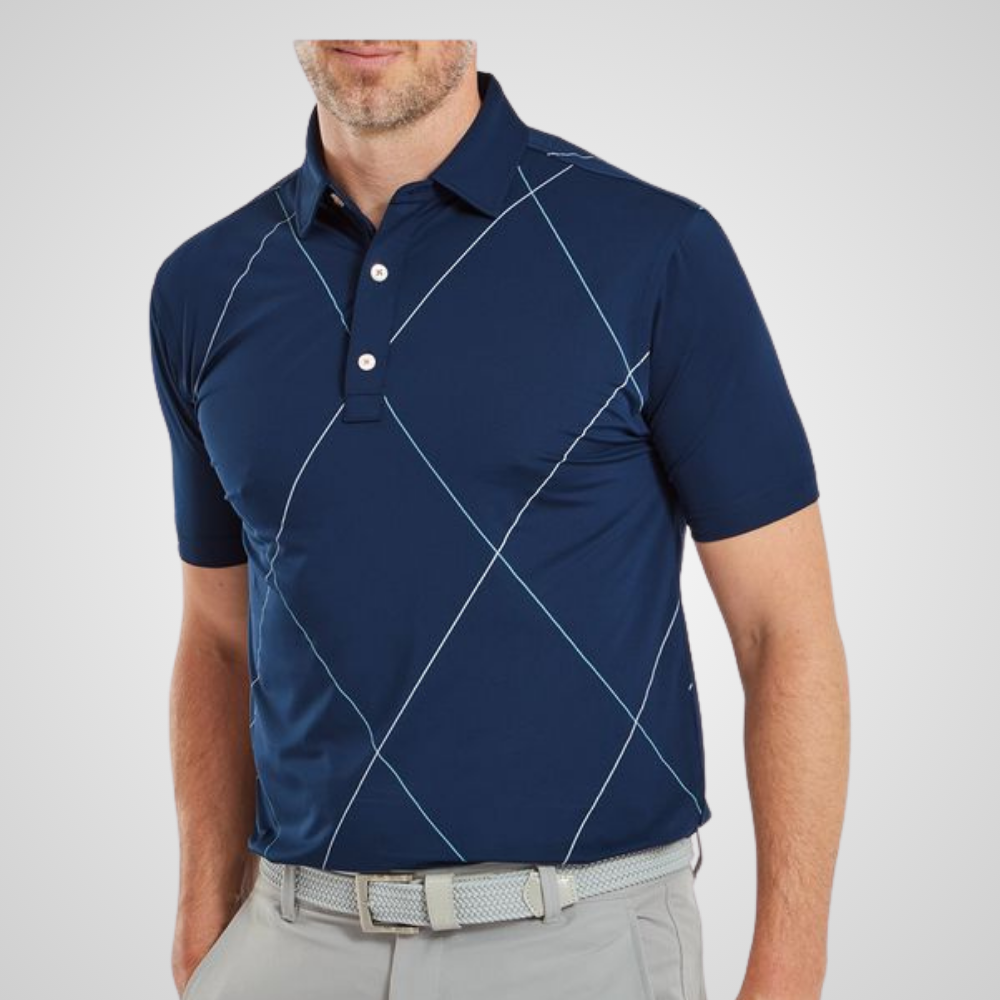 FootJoy Men s Raker Print Lisle Golf Polo Shirt Foremost Golf