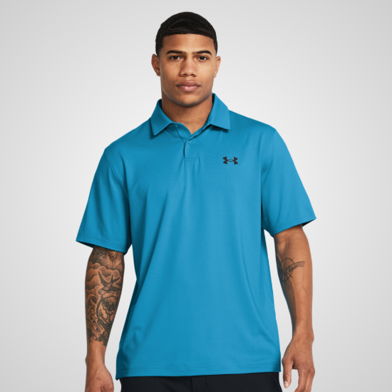 Model wearing Under Armour Men's T2G Capri Golf Polo Shirt Front View