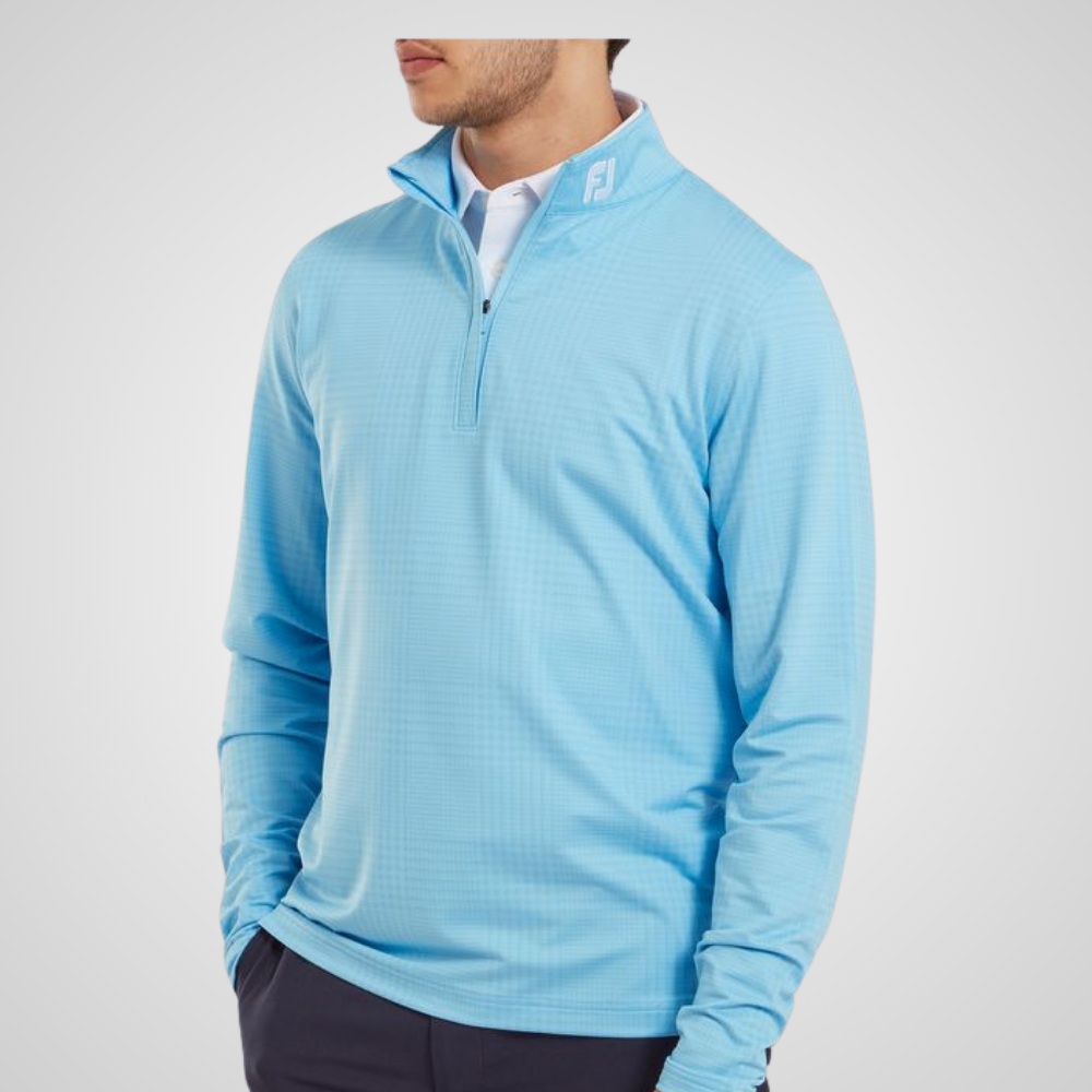 FootJoy Men's Glen Plaid Print Chill-Out Golf Pullover