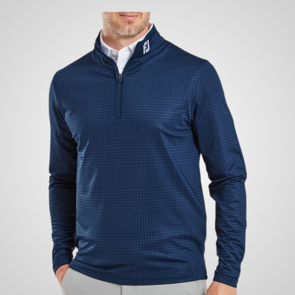 FootJoy Men's Glen Plaid Print Chill-Out Golf Pullover