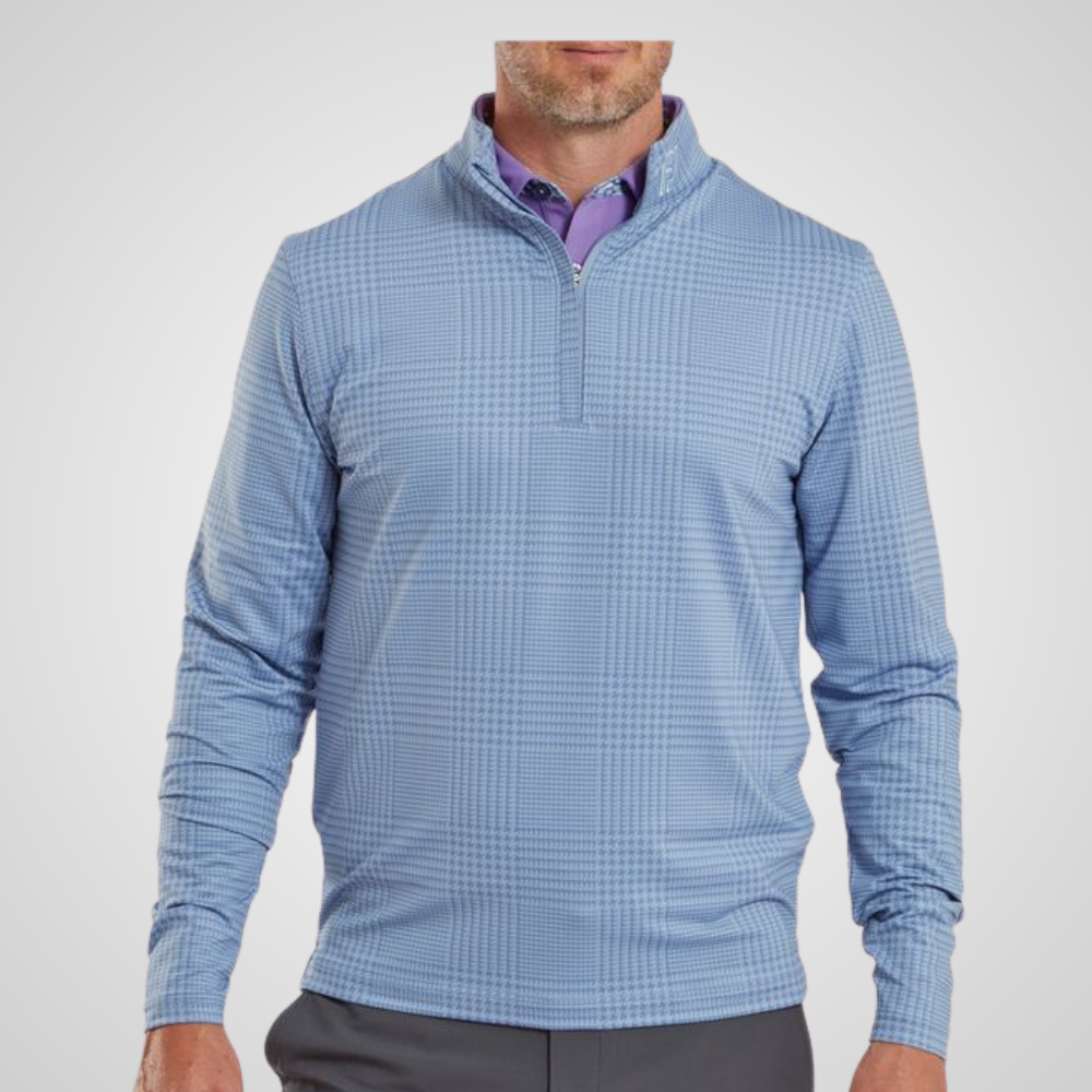 FootJoy Men's Glen Plaid Print Chill-Out Golf Pullover