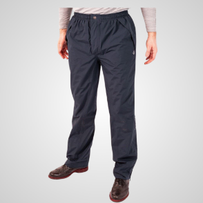 Model wearing Galvin Green Men's Arthur GORE-TEX Waterproof Navy Golf Trousers Front View