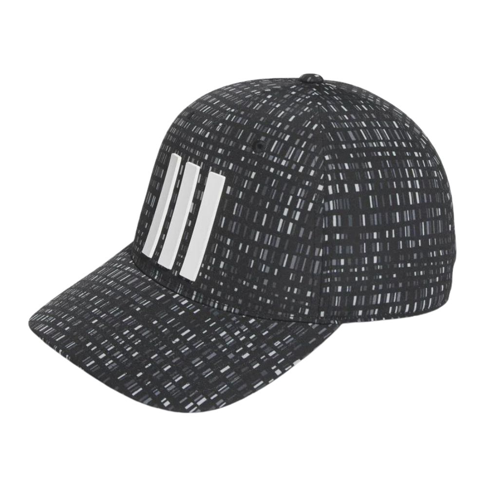 adidas Men's Tour 3 Stripe Print Golf Cap