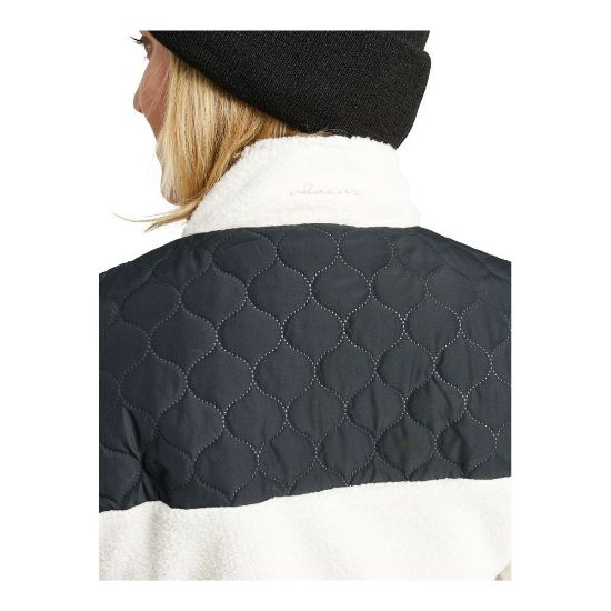 Model wearing Abacus Ladies Preston Pile Wind Golf Jacket Rear Detail View