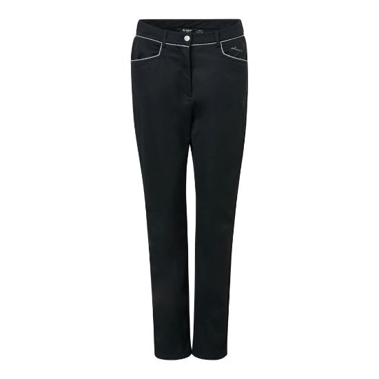 Abacus Ladies Druids Windvent Golf Trousers Black Front View