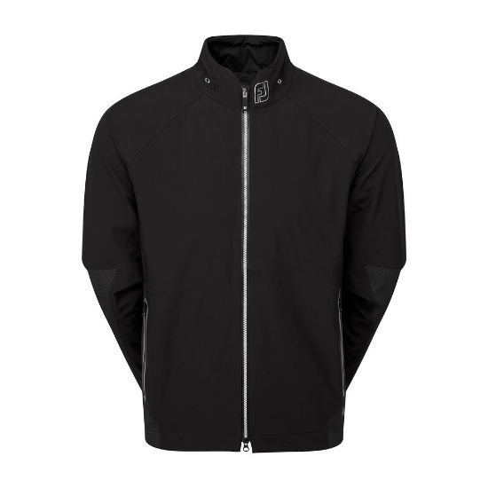 FootJoy Men's HydroTour Golf Rain Jacket in Black Front View