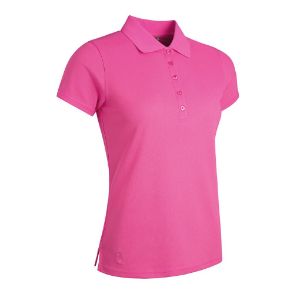 Glenmuir Ladies Paloma Pink Golf Polo Shirt Front View