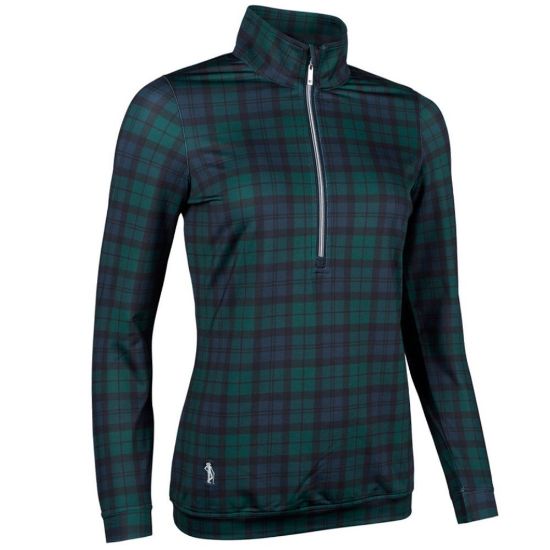 Glenmuir Ladies Carina Tartan Golf Midlayer Front View