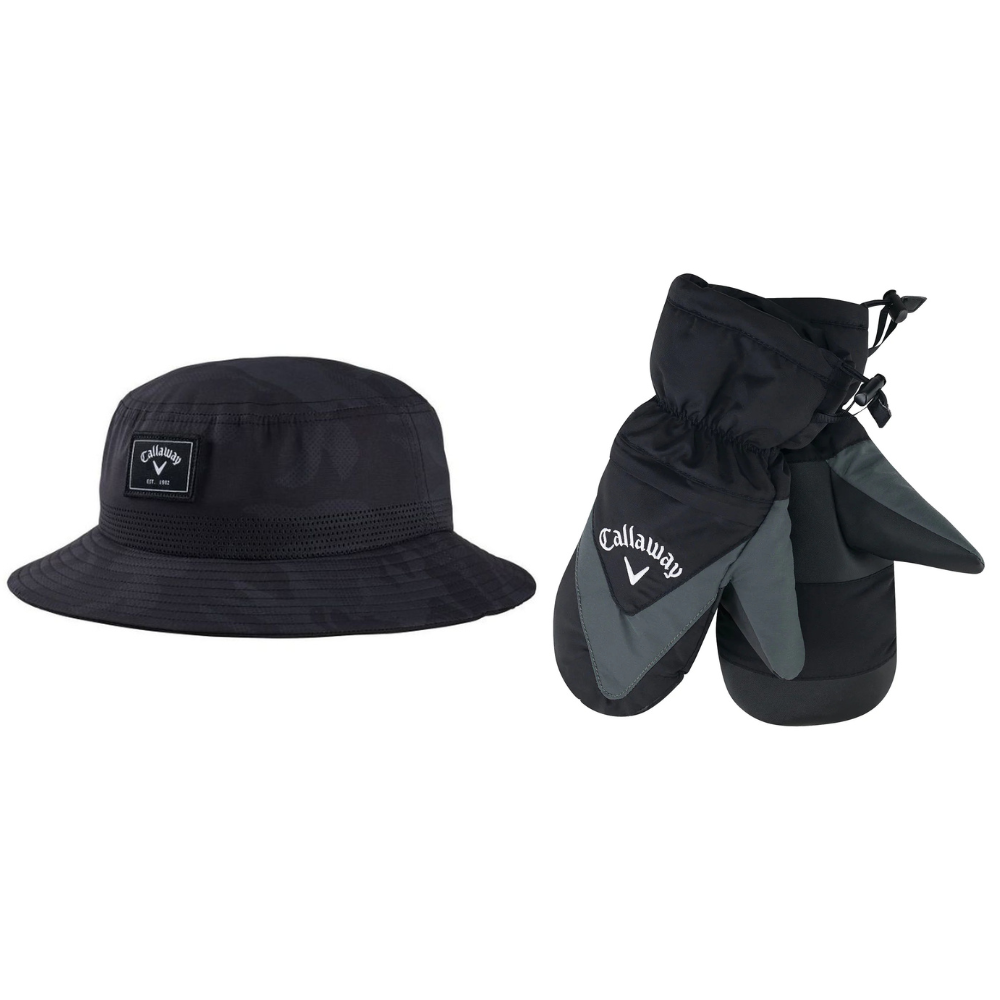 Callaway Men's Bucket Hat & Thermal Mitts Bundle