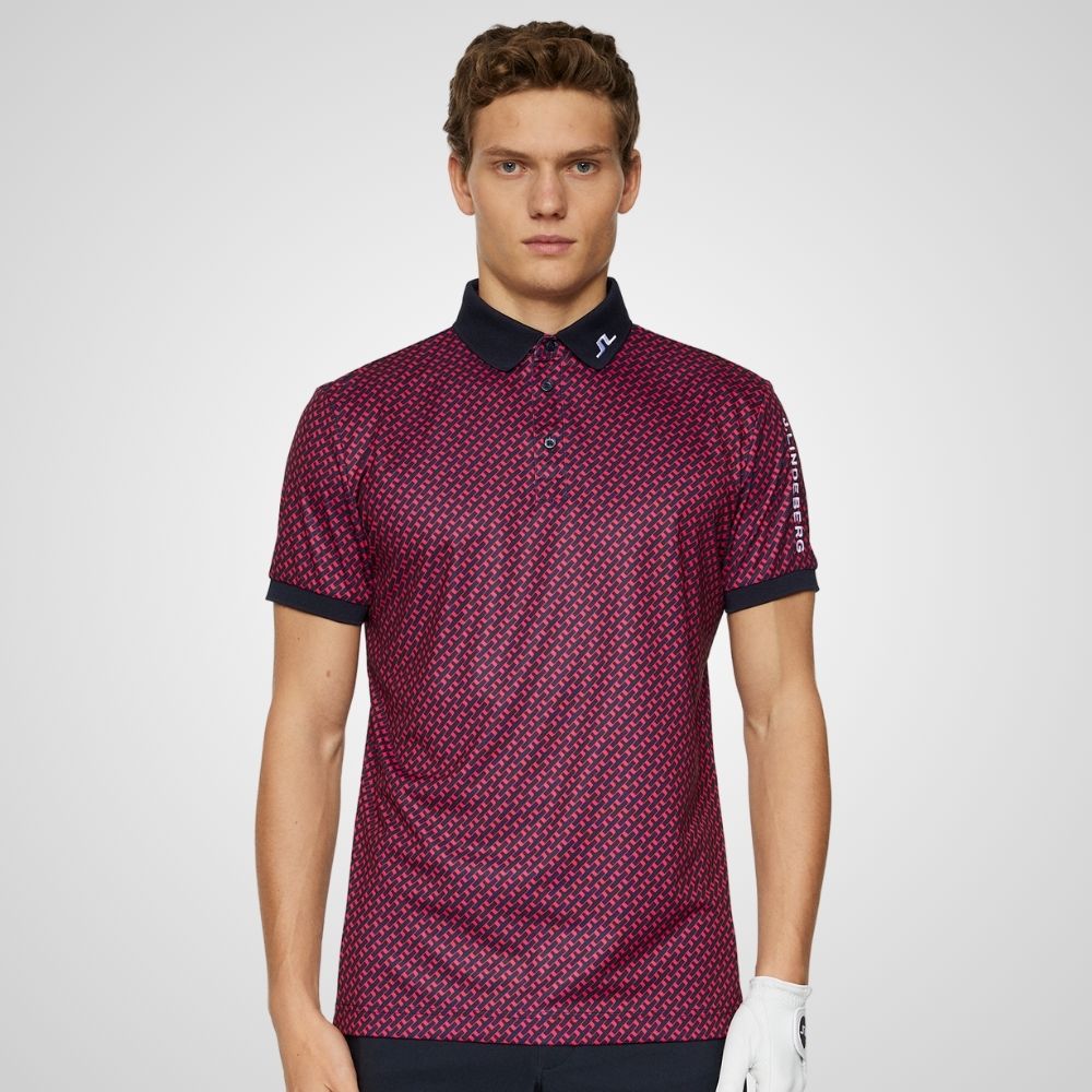 J.Lindeberg Men's Tour Tech Print Golf Polo Shirt