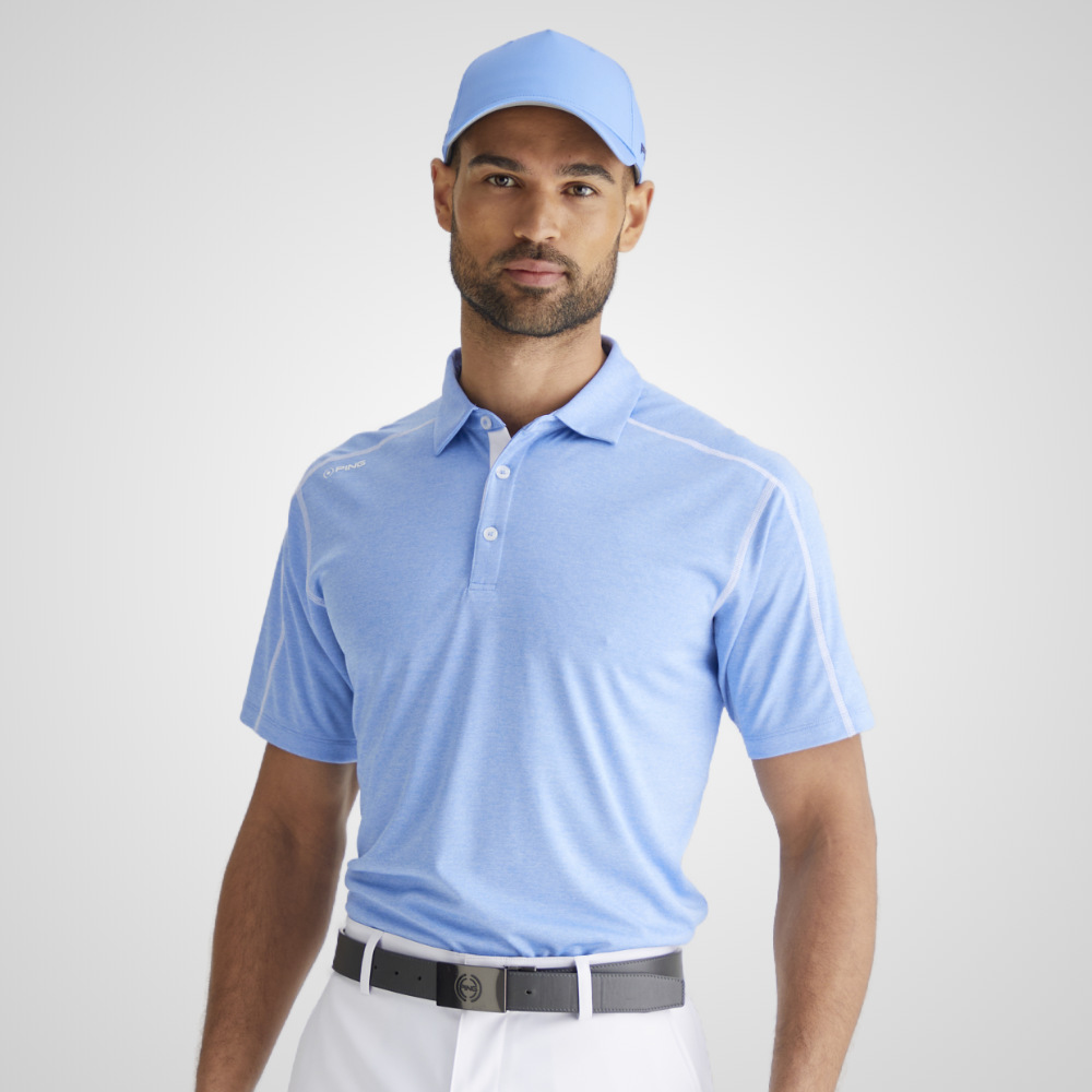 PING Men's Fynn Heathered Golf Polo Shirt