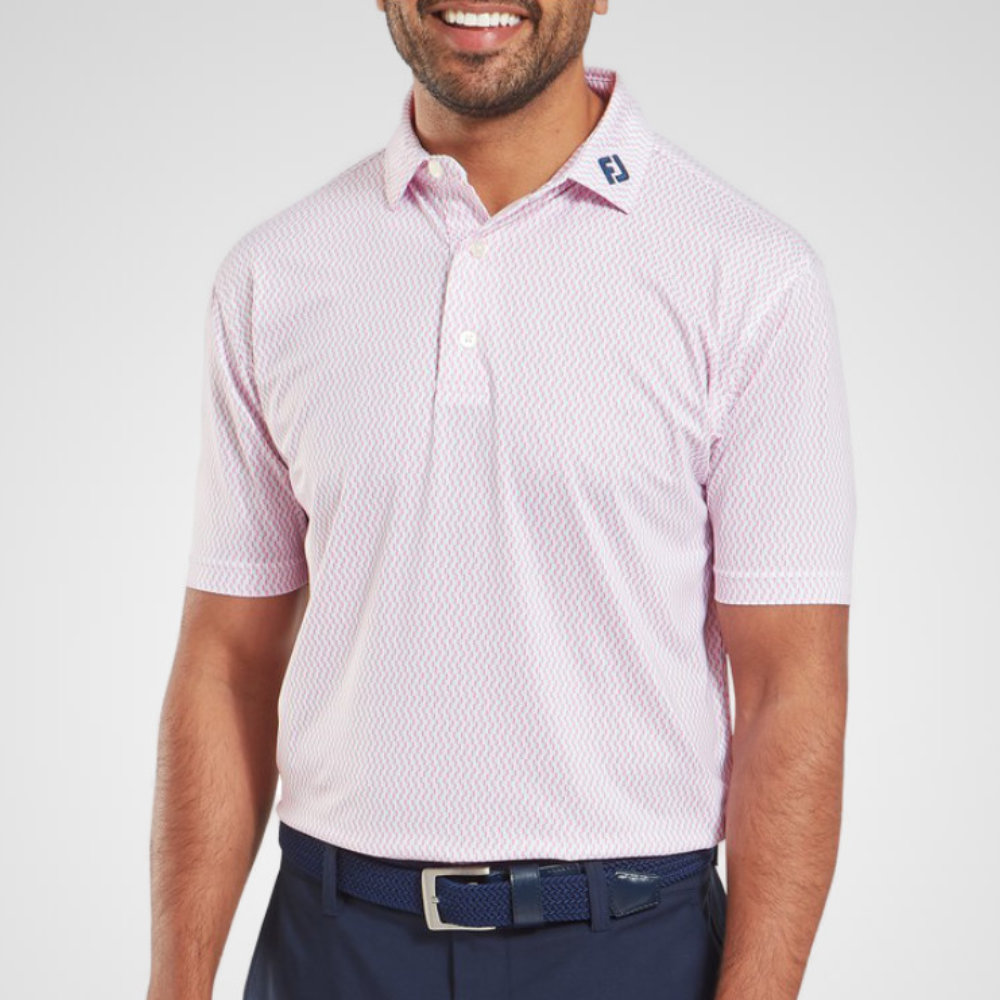 FootJoy Men's Wiggle Print Lisle Golf Polo Shirt