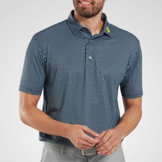 Picture of FootJoy Men's Wiggle Print Lisle Golf Polo Shirt