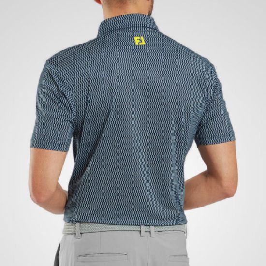 Picture of FootJoy Men's Wiggle Print Lisle Golf Polo Shirt