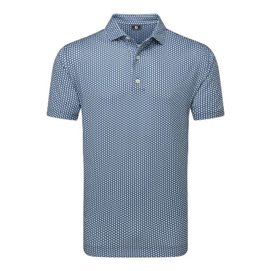 Picture of FootJoy Men's Houndstooth Geo Lisle Golf Polo Shirt