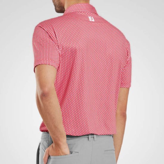 Picture of FootJoy Men's Houndstooth Geo Lisle Golf Polo Shirt