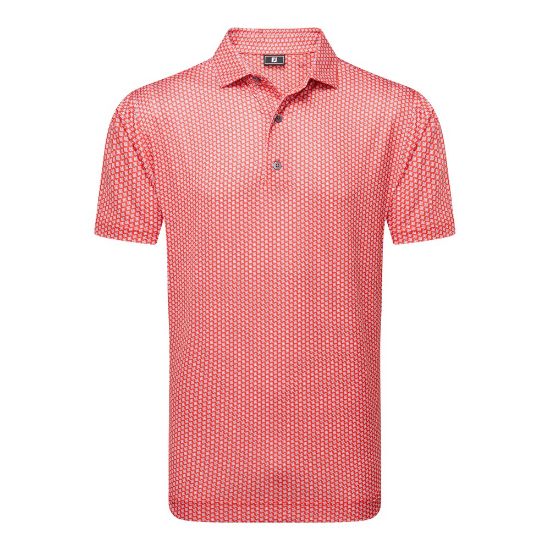 Picture of FootJoy Men's Houndstooth Geo Lisle Golf Polo Shirt