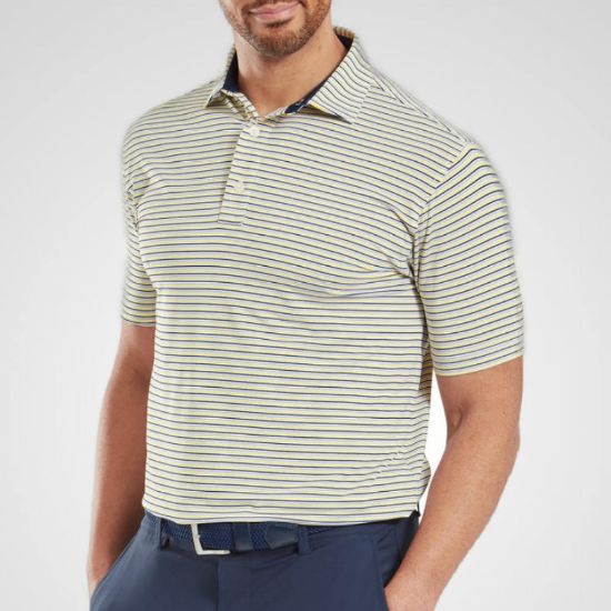 Picture of FootJoy Men's Balance Stripe Lisle Golf Polo Shirt