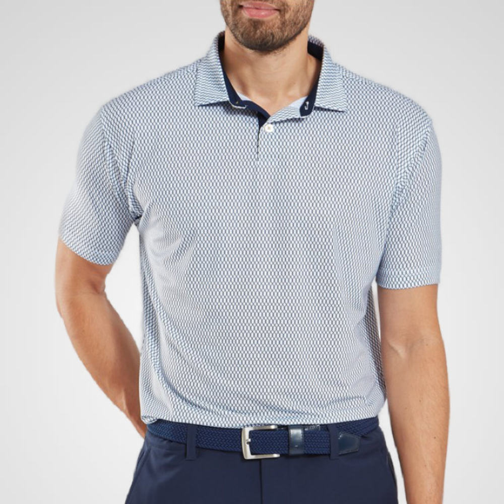 FootJoy Men's Irongate Print Lisle Golf Polo Shirt