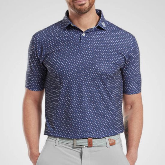 Picture of FootJoy Men's Bounce Print Pique Golf Polo shirt