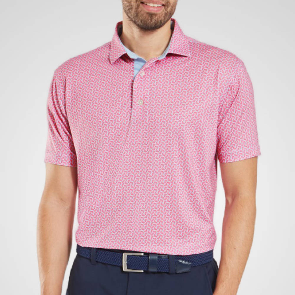 FootJoy Men's Citrus Print Lisle Golf Polo Shirt