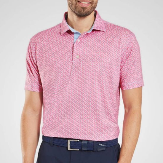 Picture of FootJoy Men's Citrus Print Lisle Golf Polo Shirt