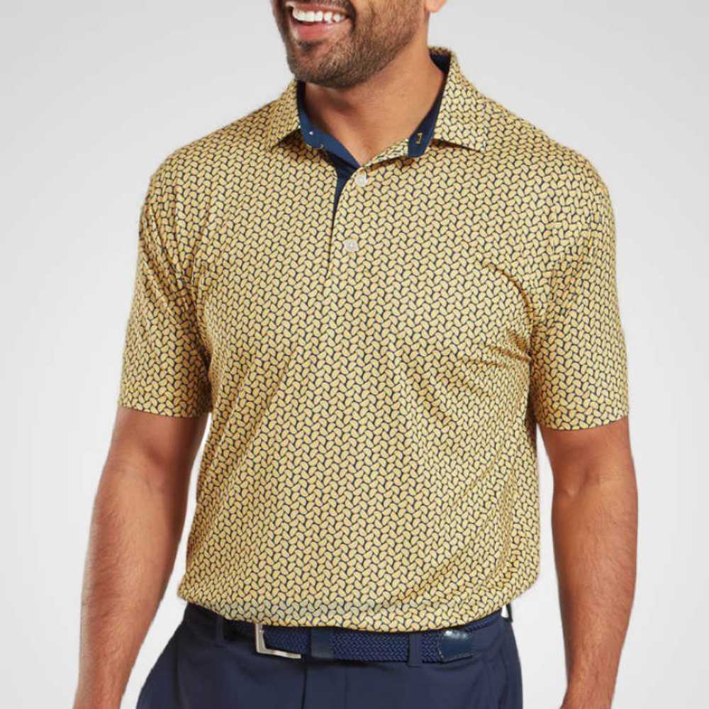 FootJoy Men's Citrus Print Lisle Golf Polo Shirt