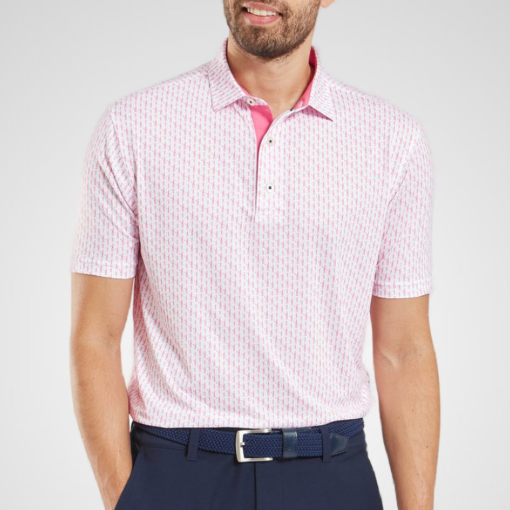 FootJoy Men's Figure Print Lisle Golf Polo Shirt