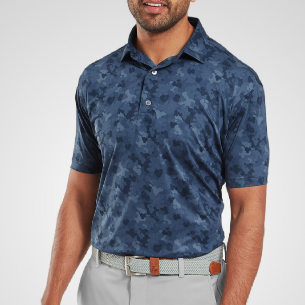 FootJoy Men's Pop Camo Lisle Golf Polo Shirt