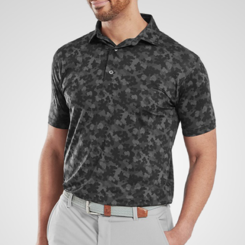 FootJoy Men's Pop Camo Lisle Golf Polo Shirt