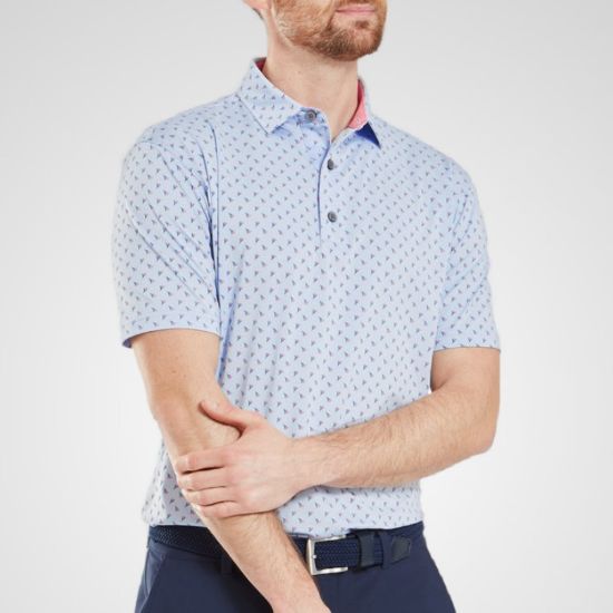 Picture of FootJoy Men's Flower Bud Foulard Lisle Golf Polo Shirt