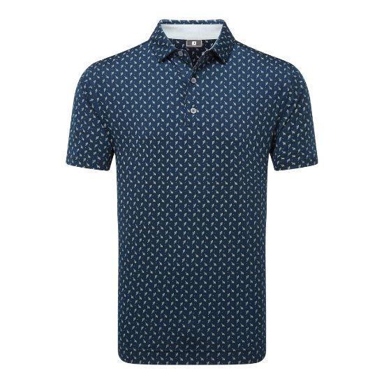 Picture of FootJoy Men's Flower Bud Foulard Lisle Golf Polo Shirt